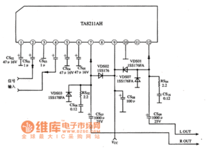 TA8211AH双音频功放集成电路解析与典型应用电路图
